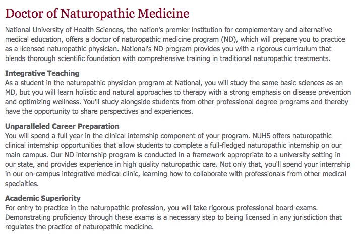 NUHS naturopathic description